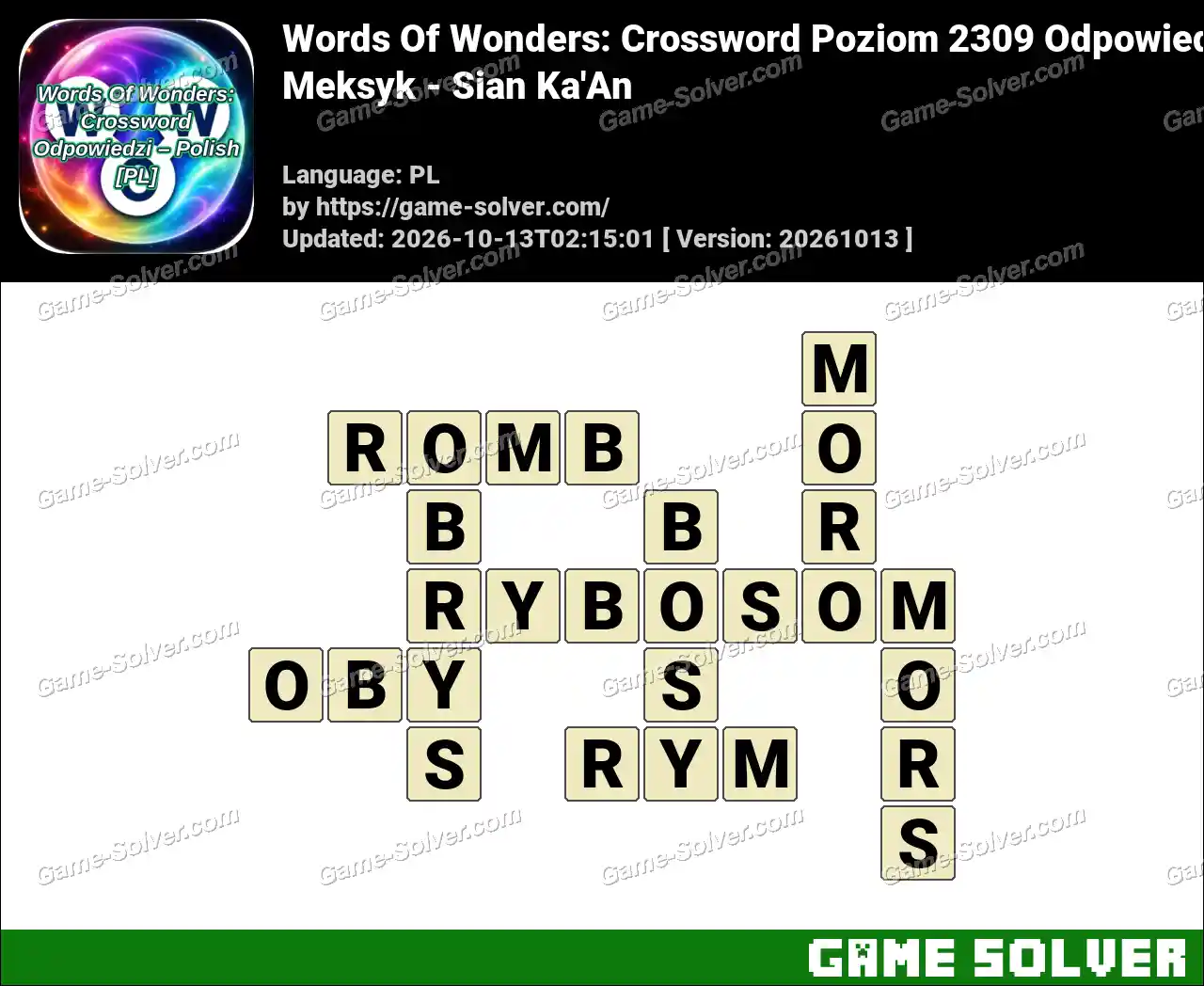 Words Of Wonders: Crossword Poziom 2309 Odpowiedzi – Meksyk – Sian Ka’An